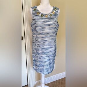 The Impeccable Pig Charleston bejeweled dress in light blue Sz 6 fully lined
